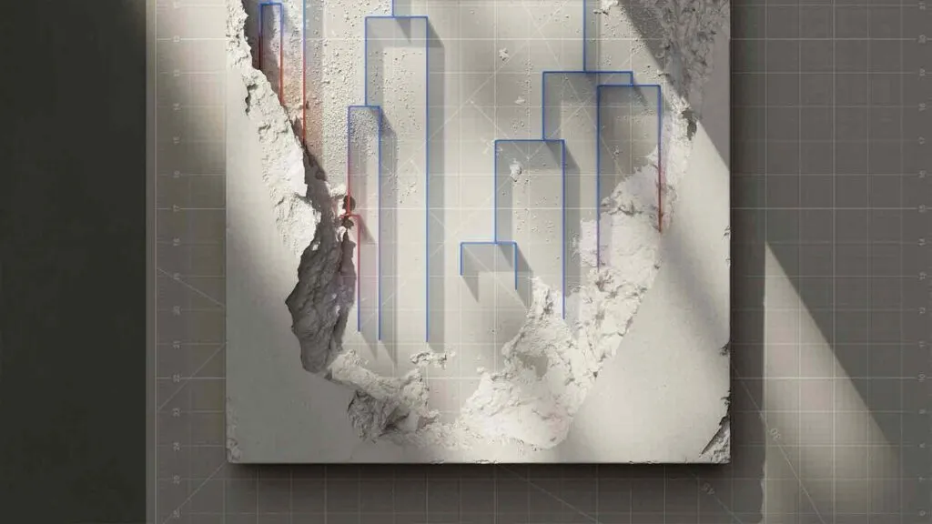 a white wall with blue lines title report